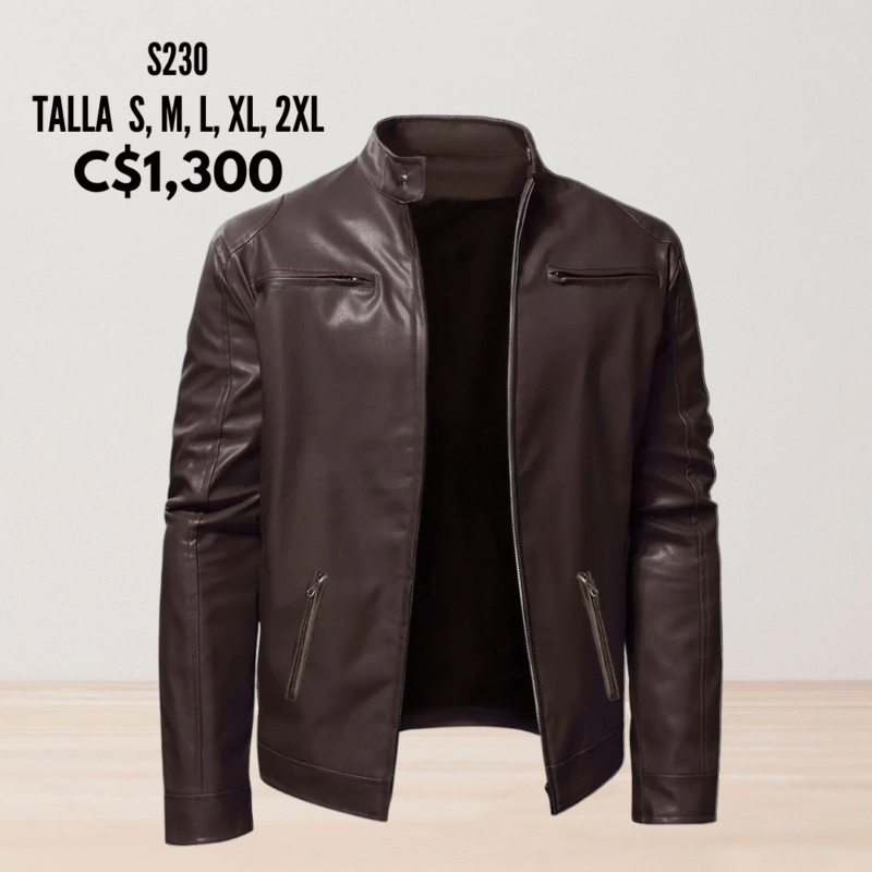 Chaqueta de cuero sintético.--S230