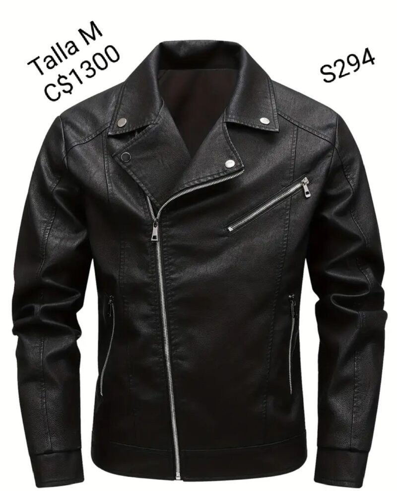 Chaqueta de cuero sintético para caballero.