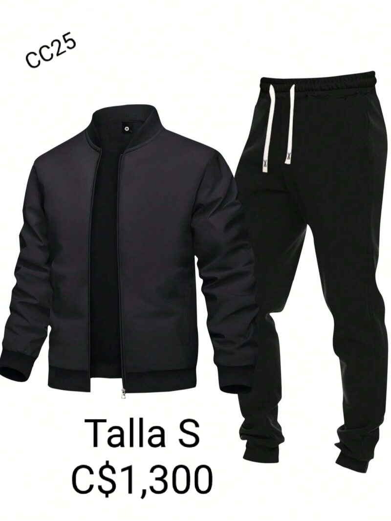 Conjunto Jogger con chaqueta estilo impermeable.