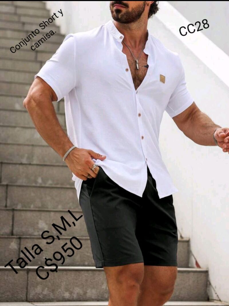Conjunto Short camisa de vestir blanca