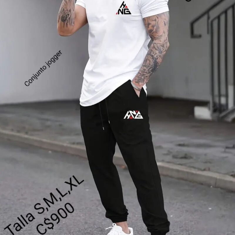 conjunto Jogger camiseta blanca