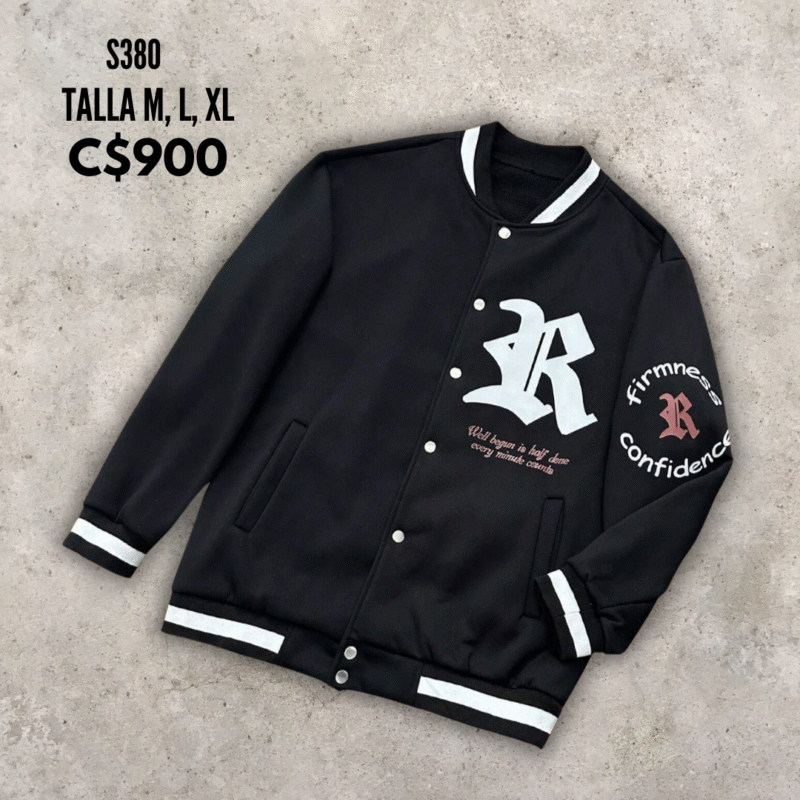 Chaqueta estilo universitaria.--S380