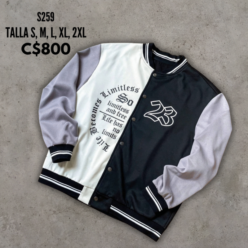Chaqueta estilo universitaria 3 colores.--S259