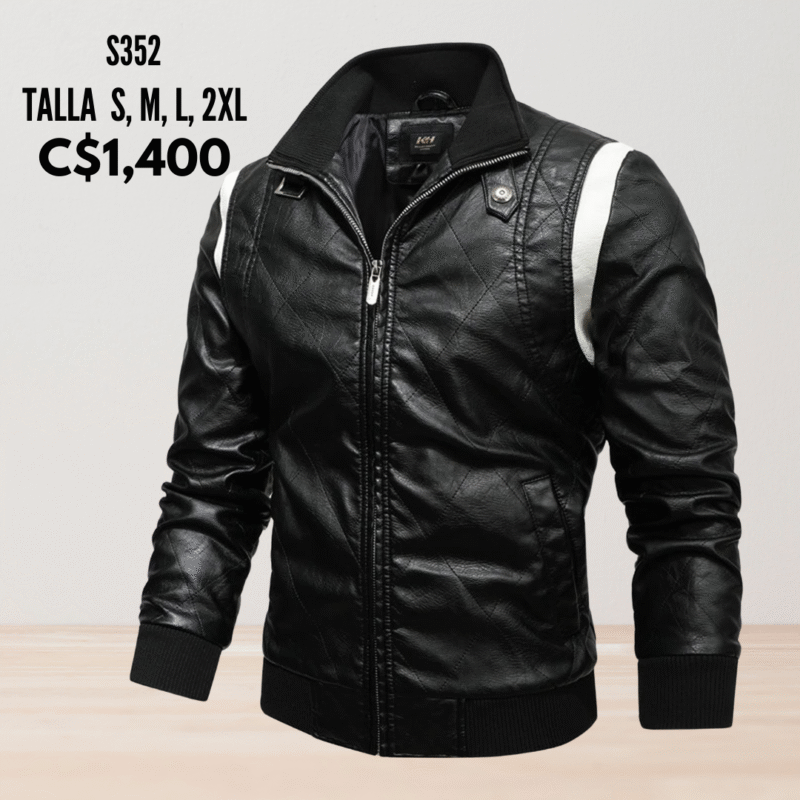 Chaqueta de cuero sintético.--S352
