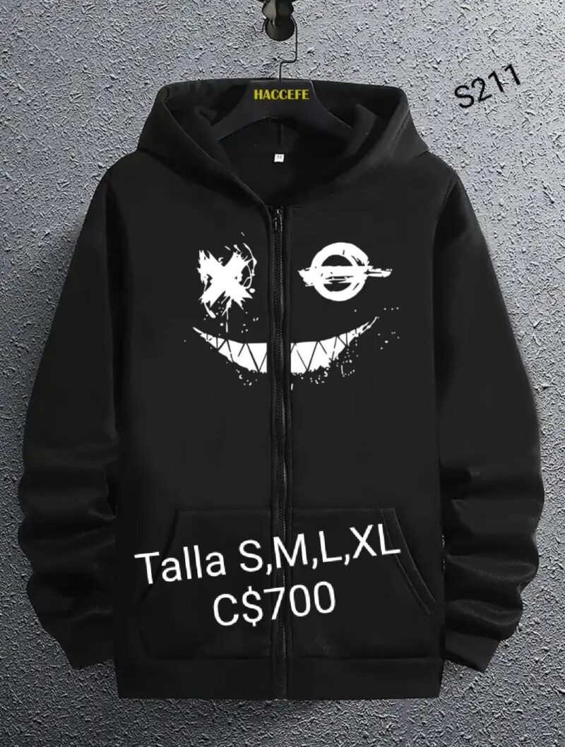 Chaqueta negra con carita X,--S211