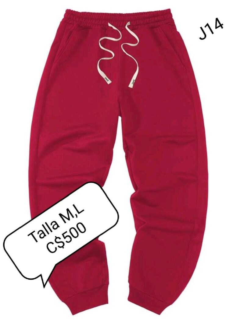 Jogger de tela color rojo