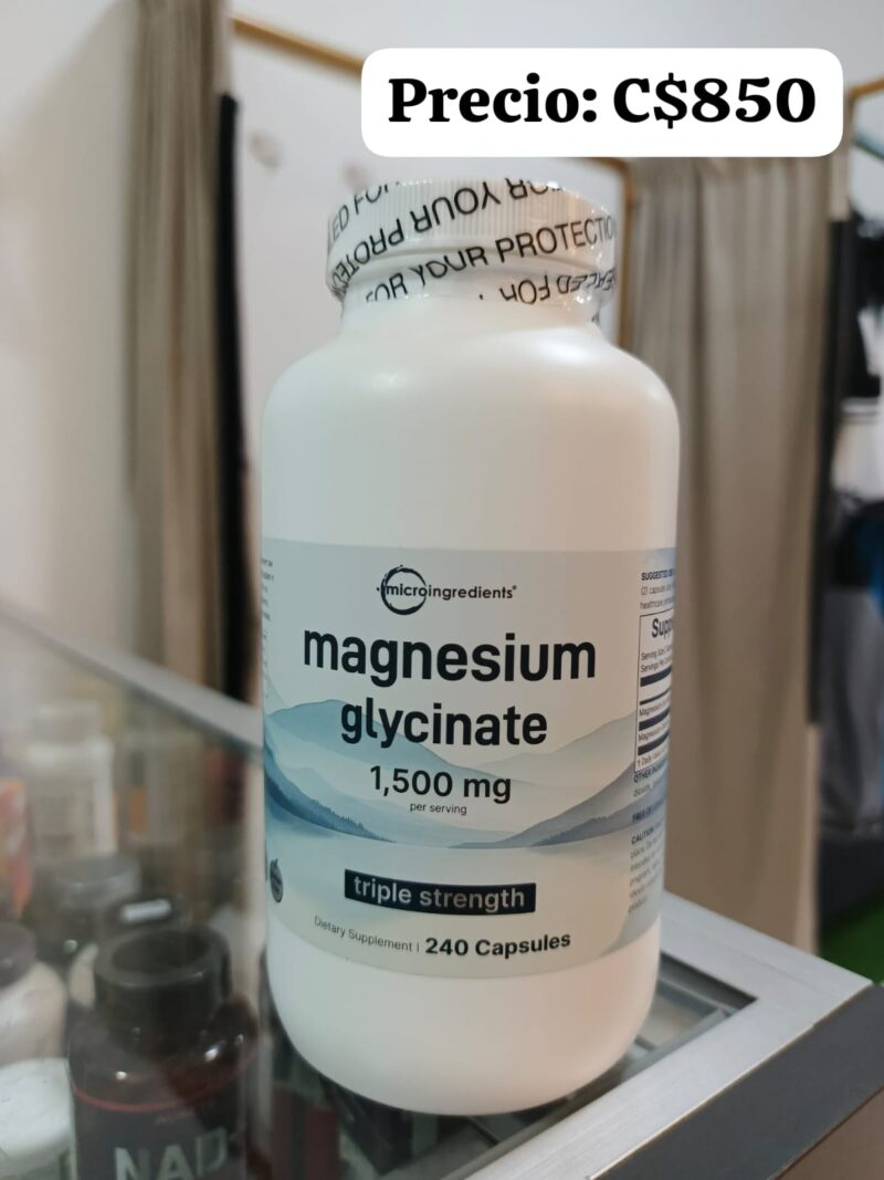 Glicinato de magnesio 1500mg de 240 cápsulas