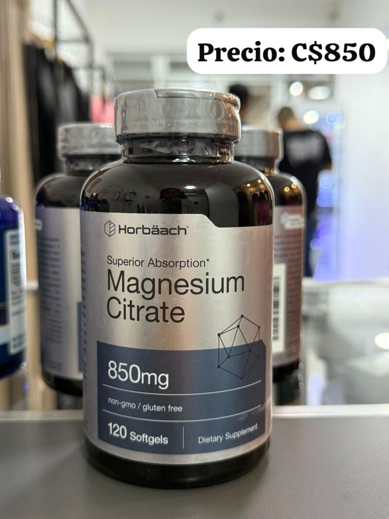 Citrato de magnesio de 850mg de absorción rápida
