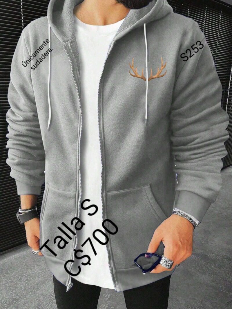 Sudadera con ziper color gris