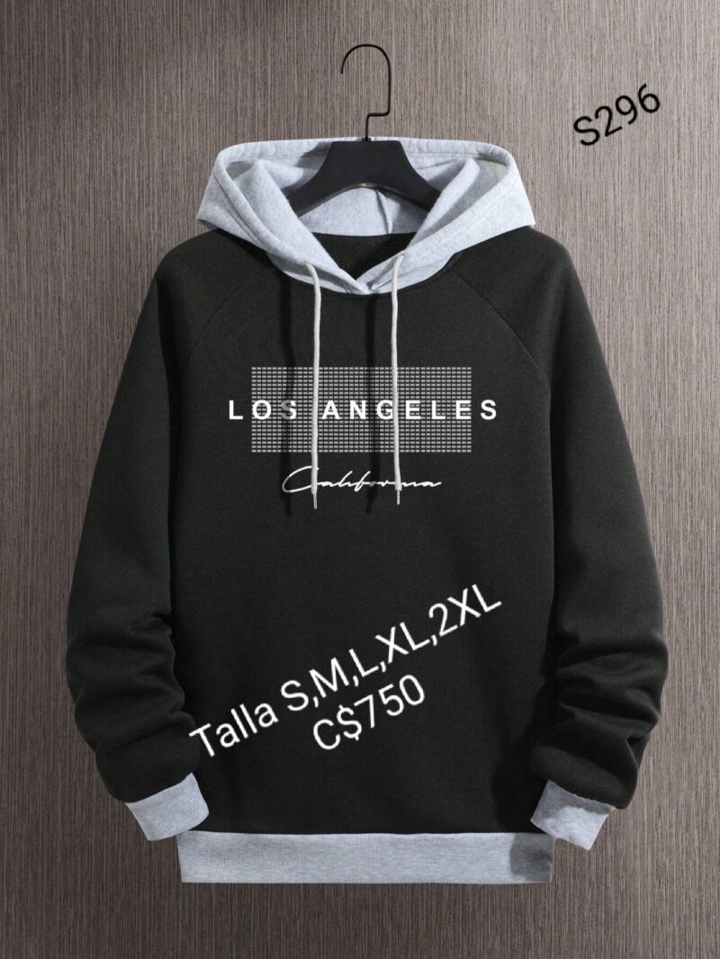 Sudadera color negro con gris.--S296