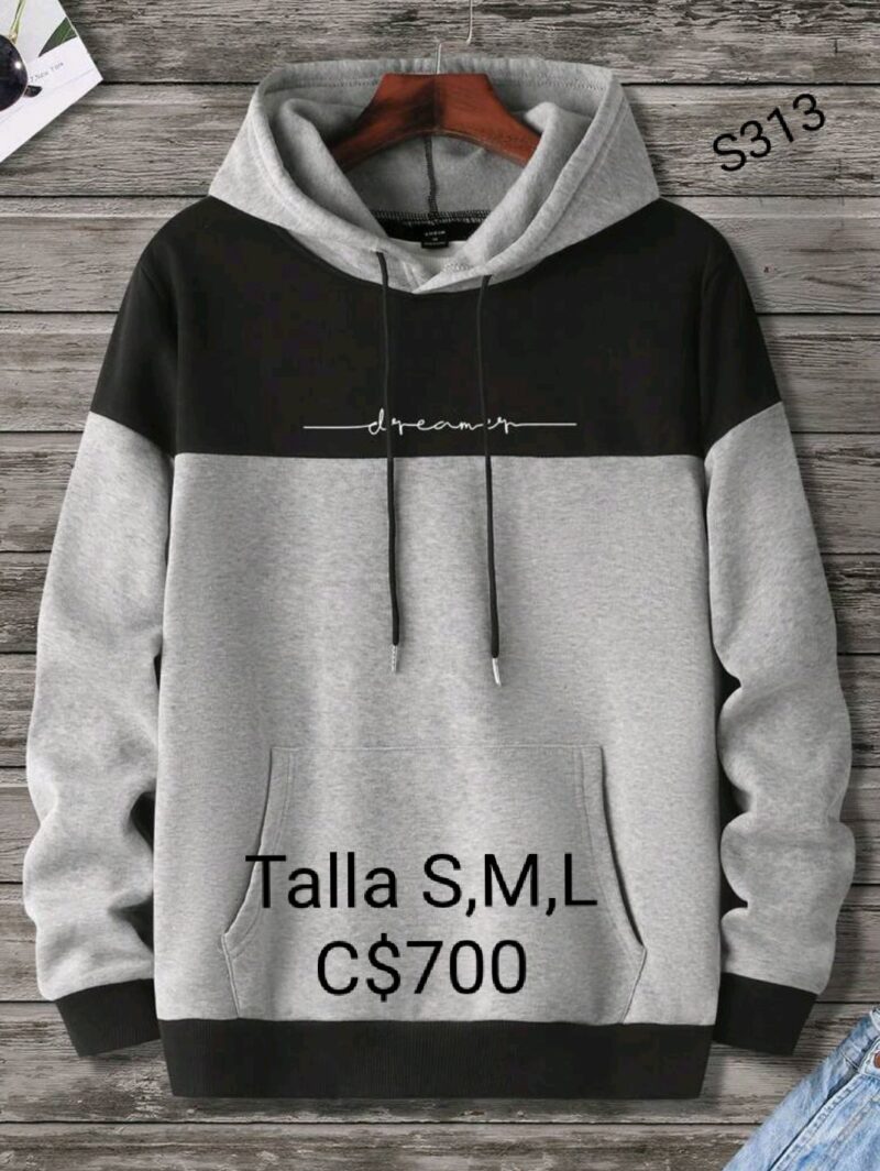 sudadera color gris con negro.-- S313