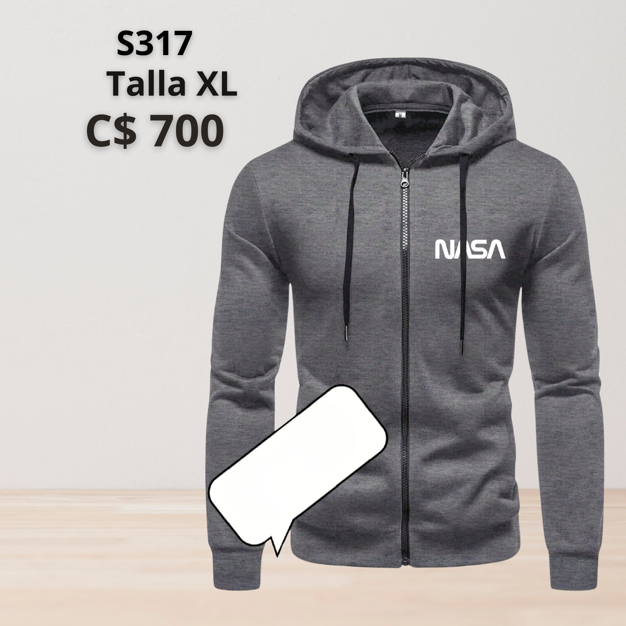Sudadera color gris oscuro con estampado de NASA - S317