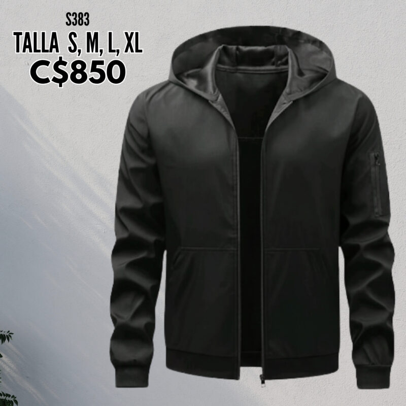 Chaqueta negra contra agua.--S383