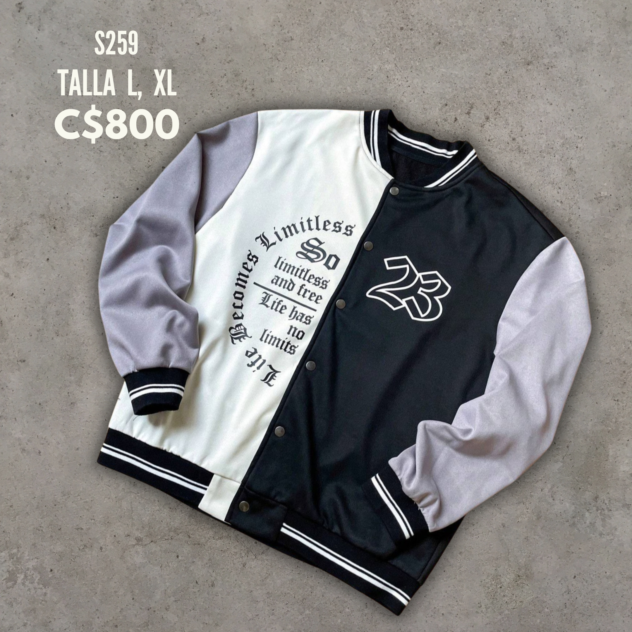 Chaqueta estilo universitaria 3 colores.--S259