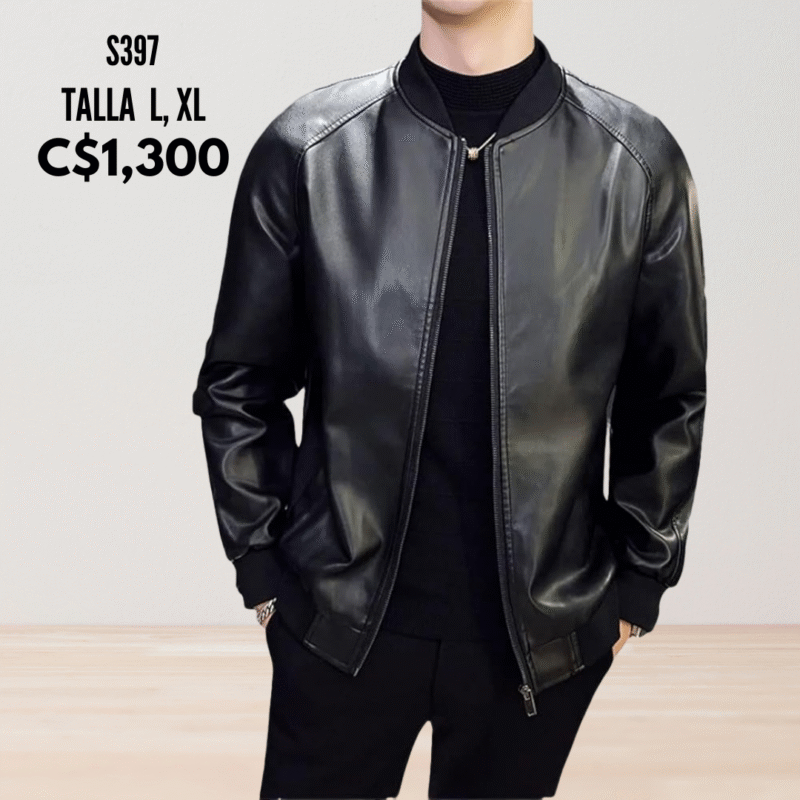 Chaqueta de cuero sintético,--S397