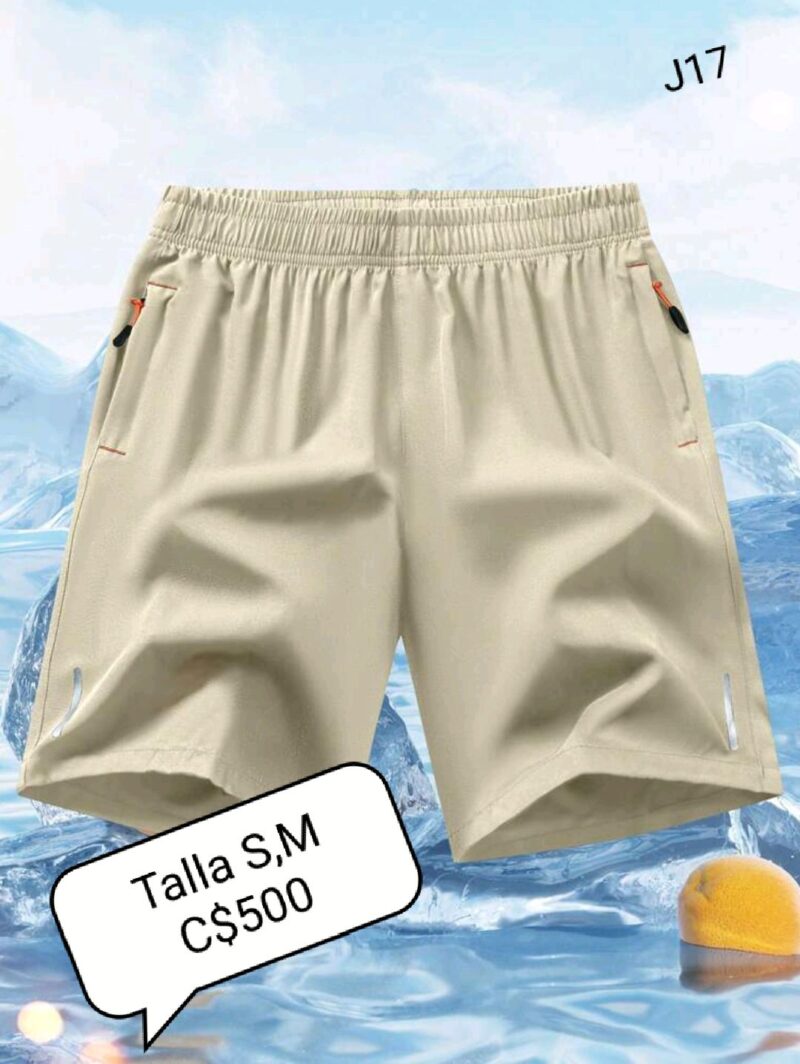 Short caqui con bolsa laterales con ziper