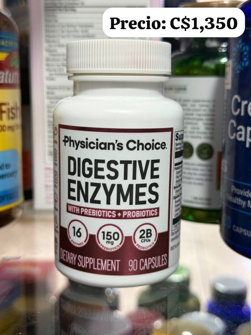 Enzima digestiva 150mg de 90 cápsulas.