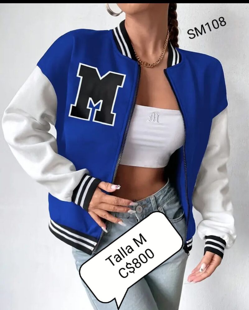 Chaqueta estilo universitaria para dama