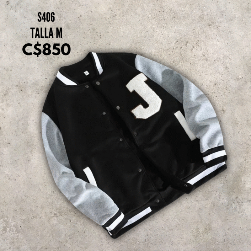 Chaqueta estilo universitario.--S406