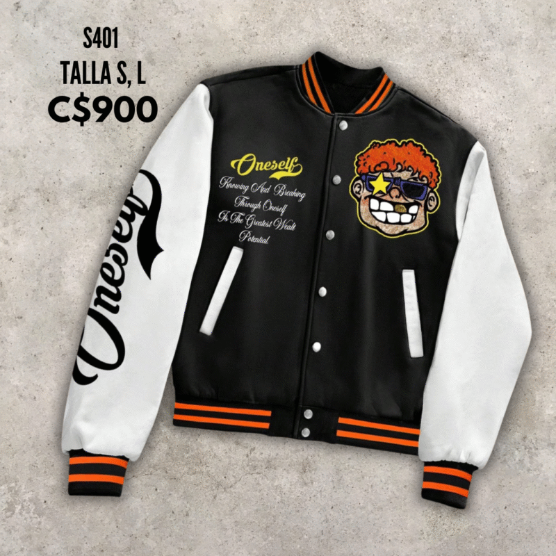 Chaqueta estilo universitaria.--S401