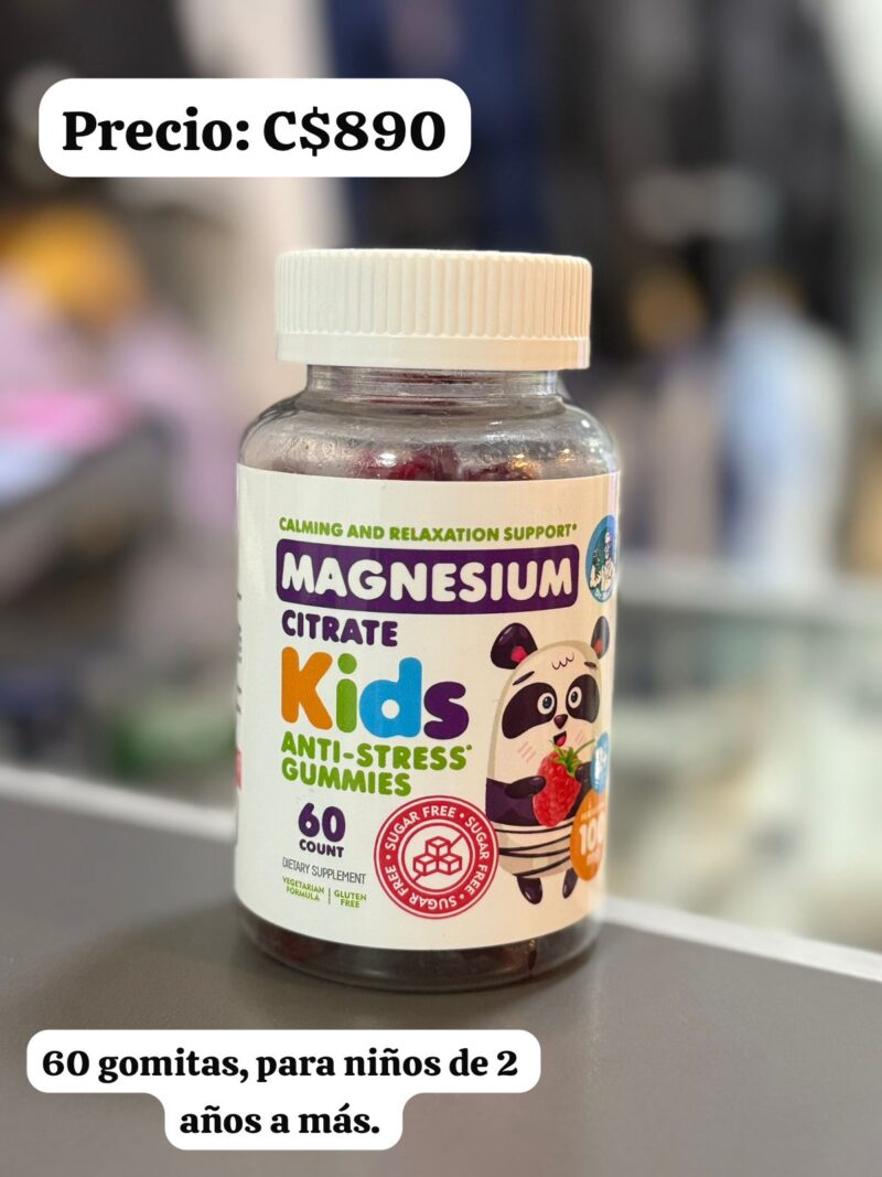 Citrato de  mangnesio para niños 60 gomitas
