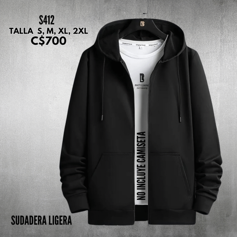 Sudadera negra ligera - S412