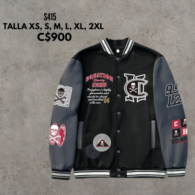 Chaqueta estilo universitario.--S415