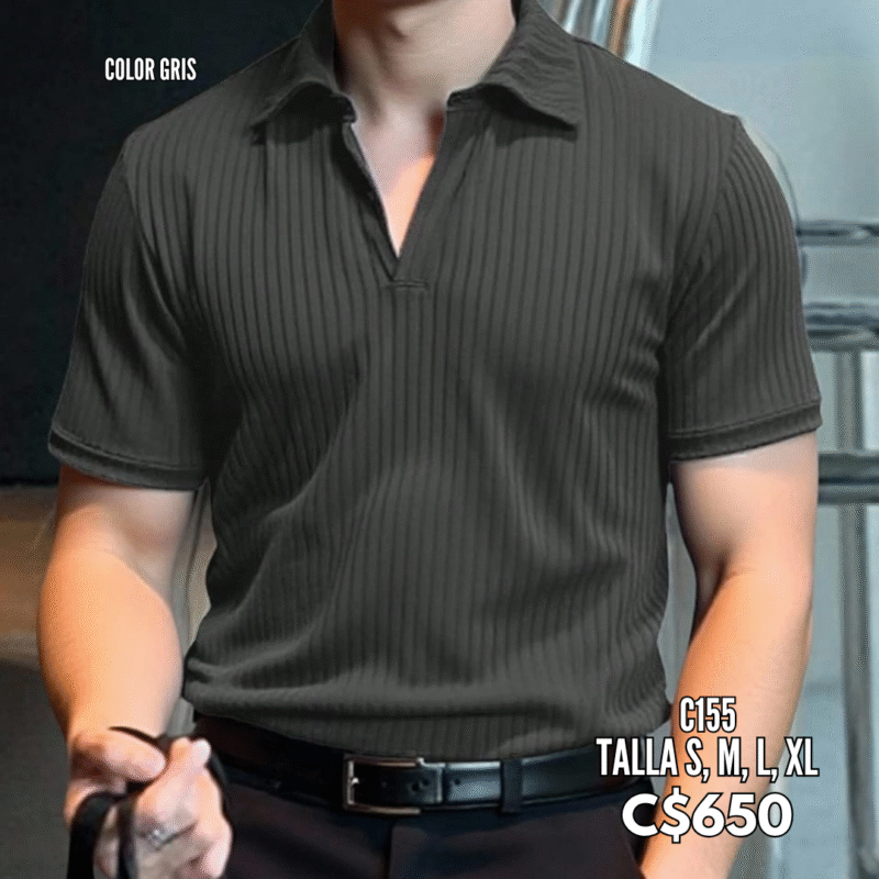 Camisa gris para caballero - C155