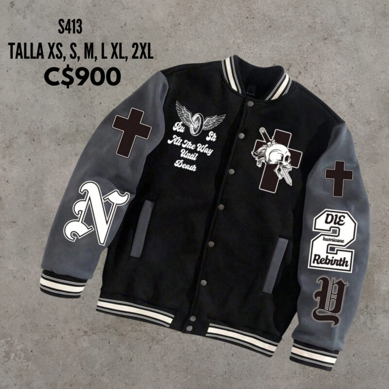 Chaqueta estilo universitaria.--S413