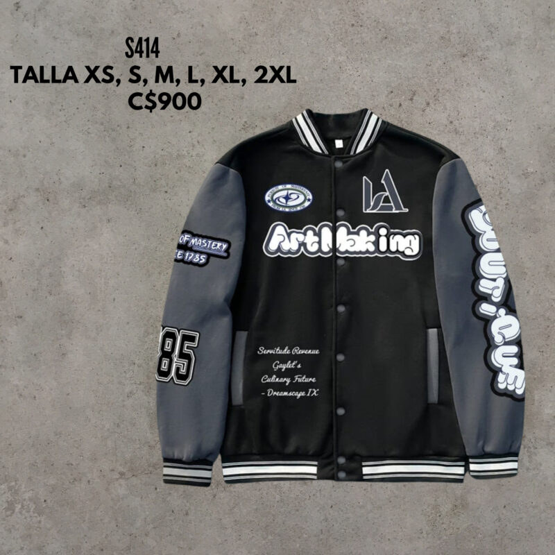 Chaqueta estilo universitario.--S414