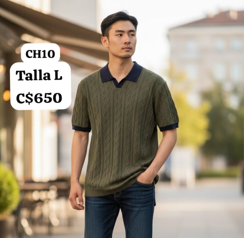 Camisa Verde con cuello negro - CH10