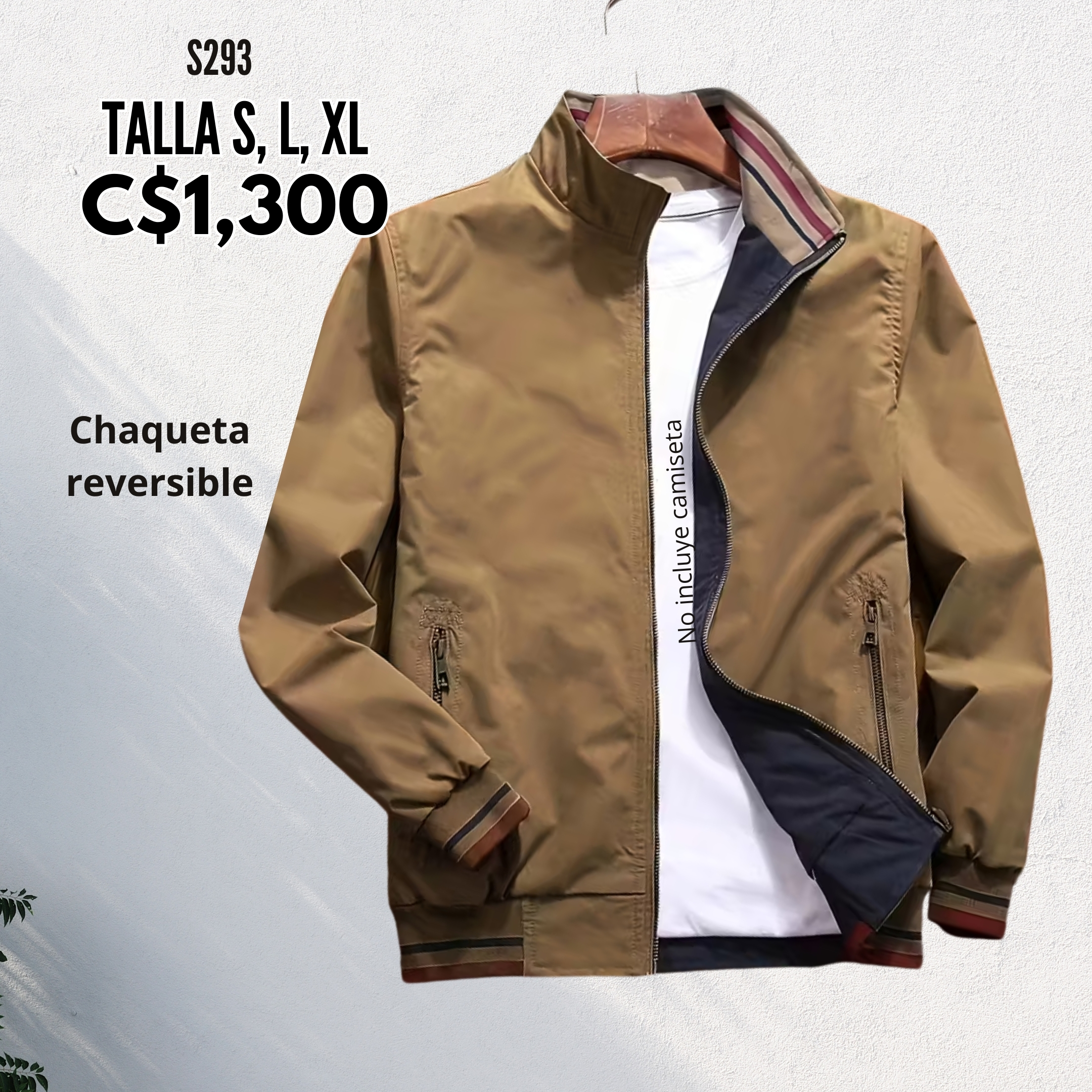 Chaqueta reversible azul y Caqui - S293