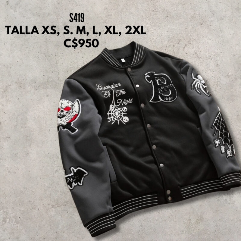 Chaqueta estilo universitaria.--S419