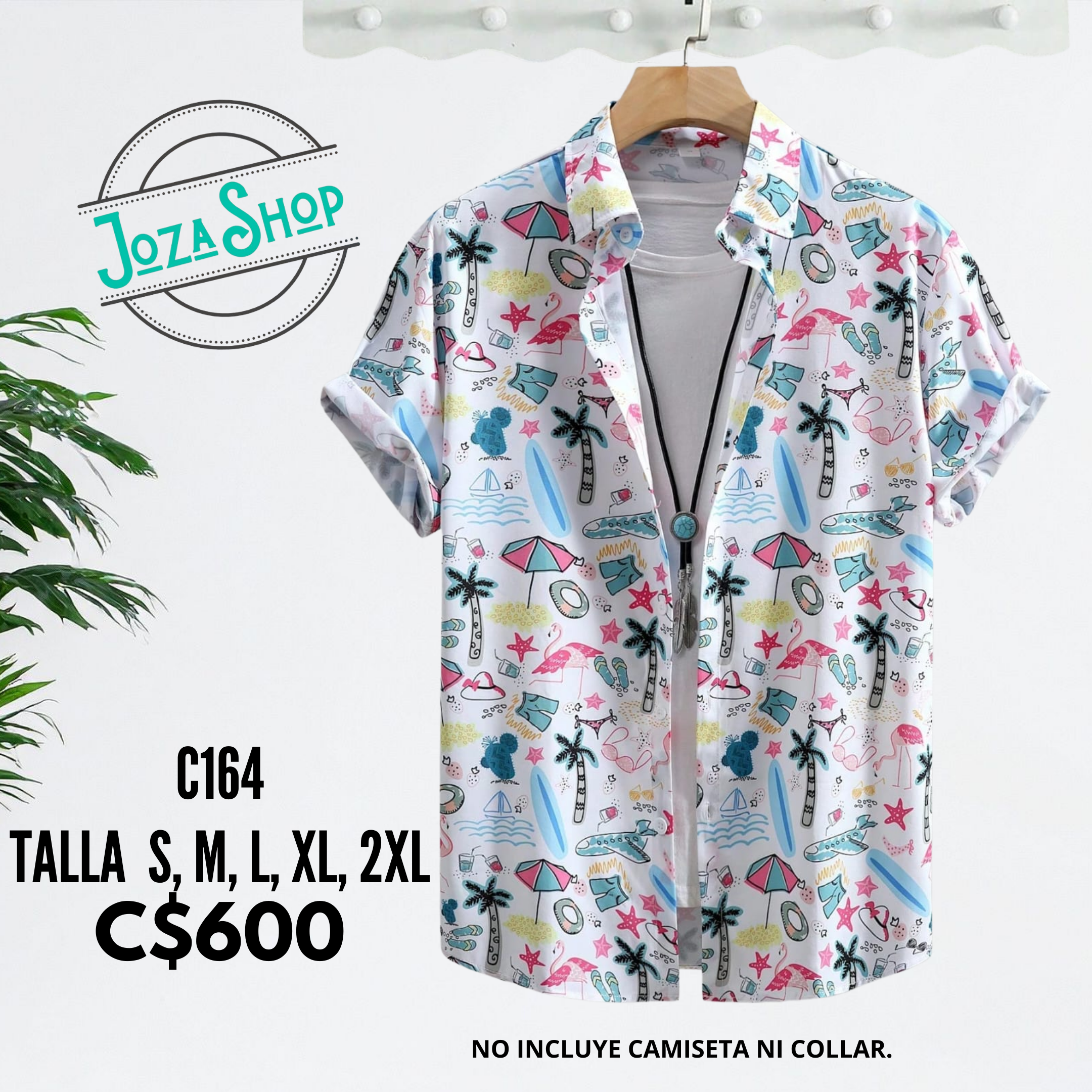 Camisa con diseño playero - C164