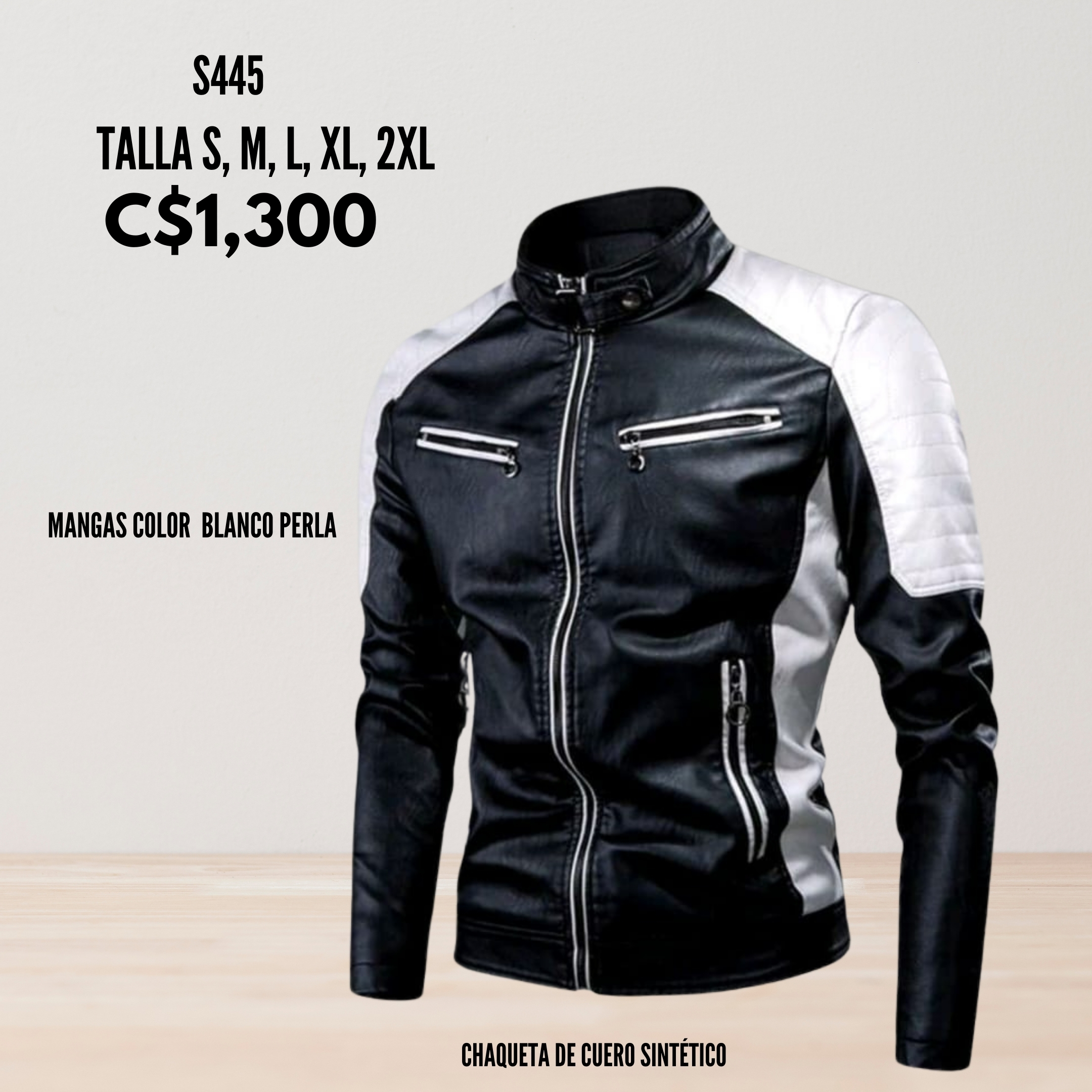 Chaqueta de cuero sintético. --S445