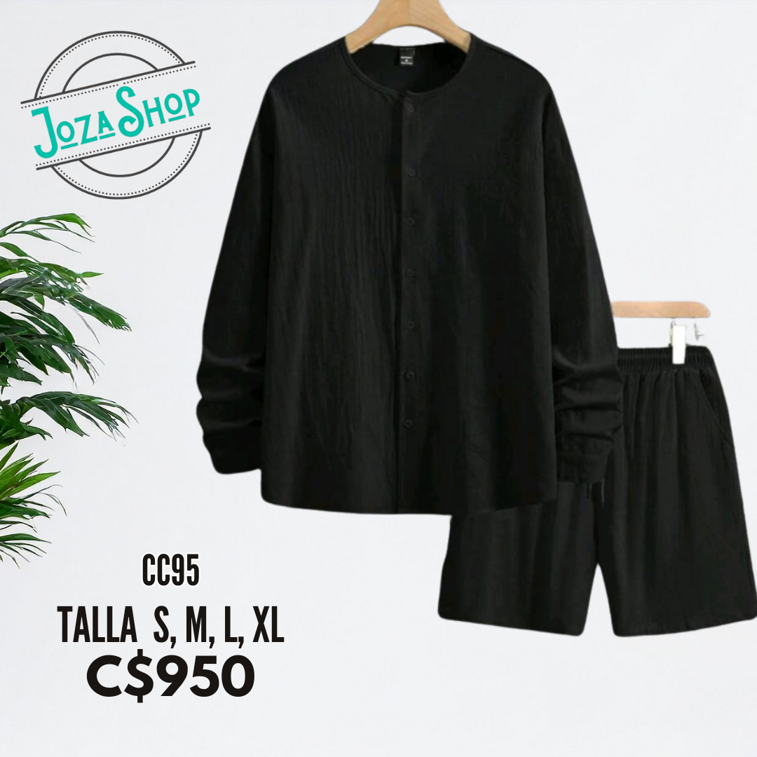 Conjunto con camisa manga larga y shorts - CC95