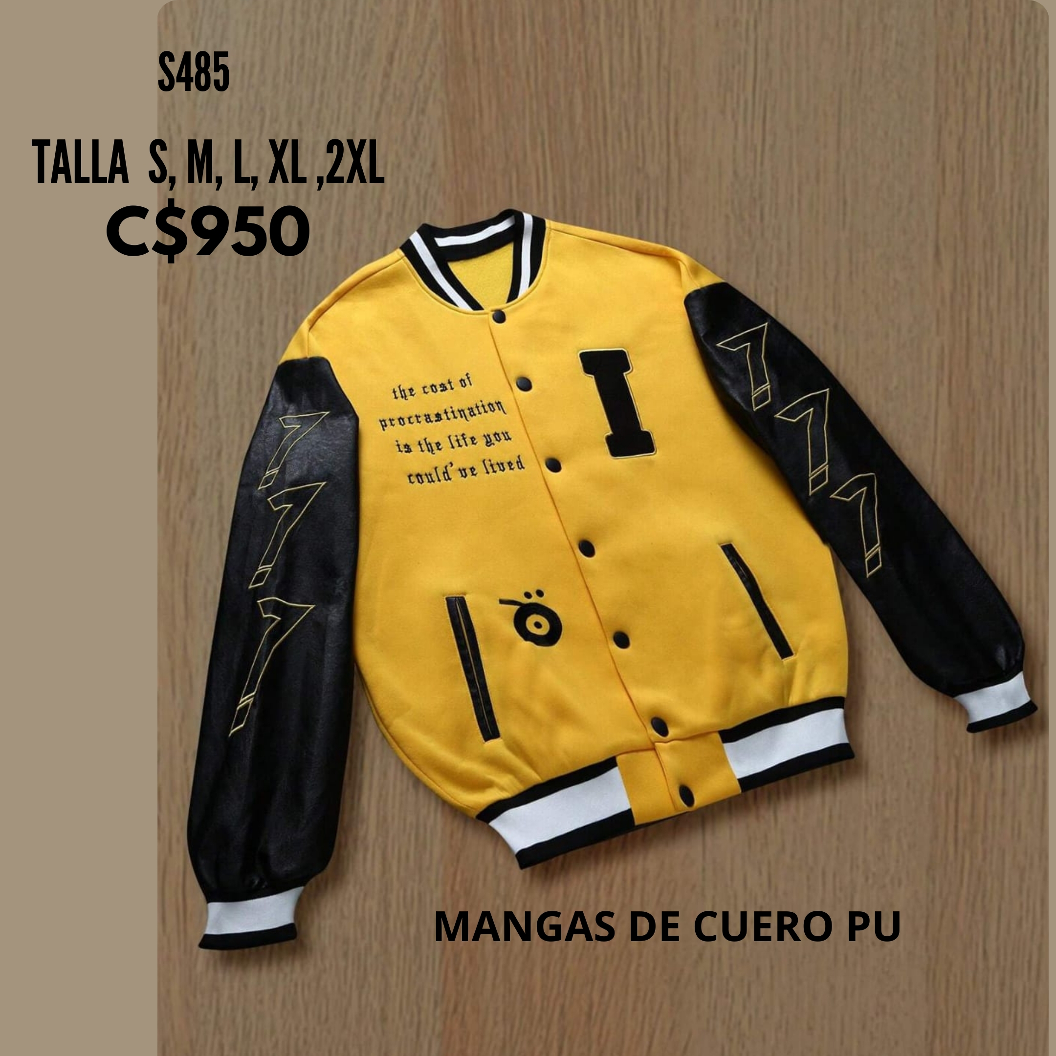Chaqueta estilo universitaria.--S485