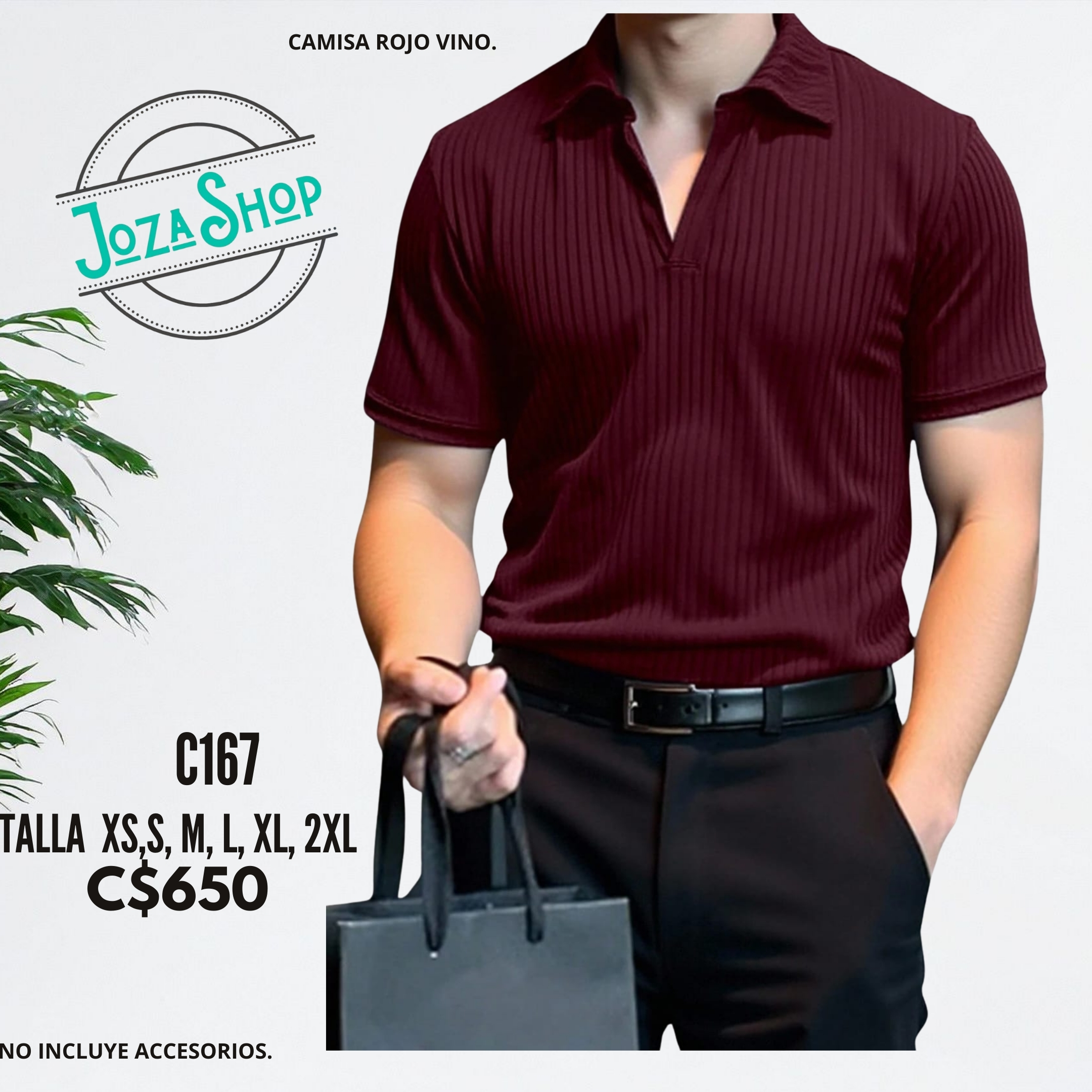 Camisa rojo vino - C167