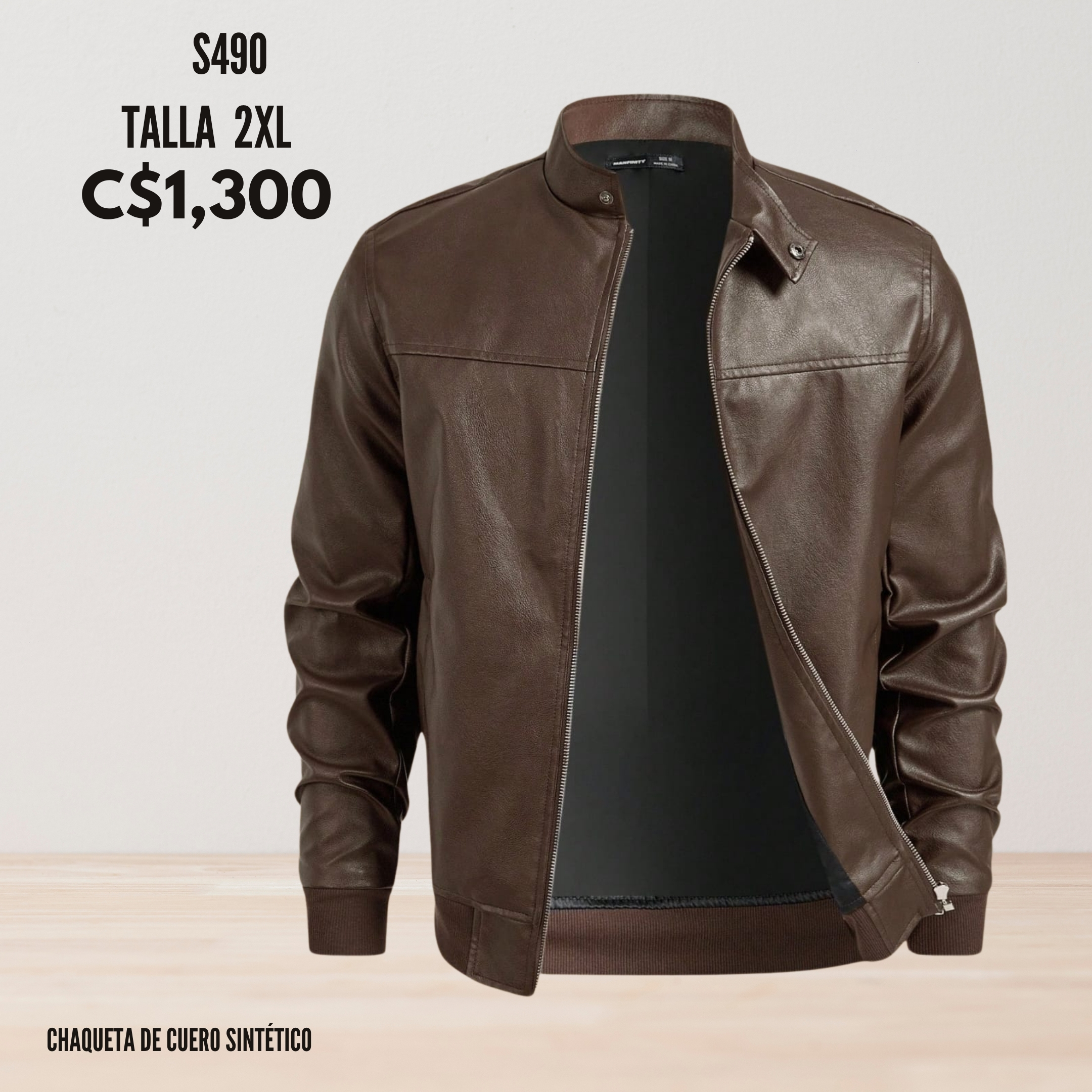 Chaqueta de cuero sintético --S490