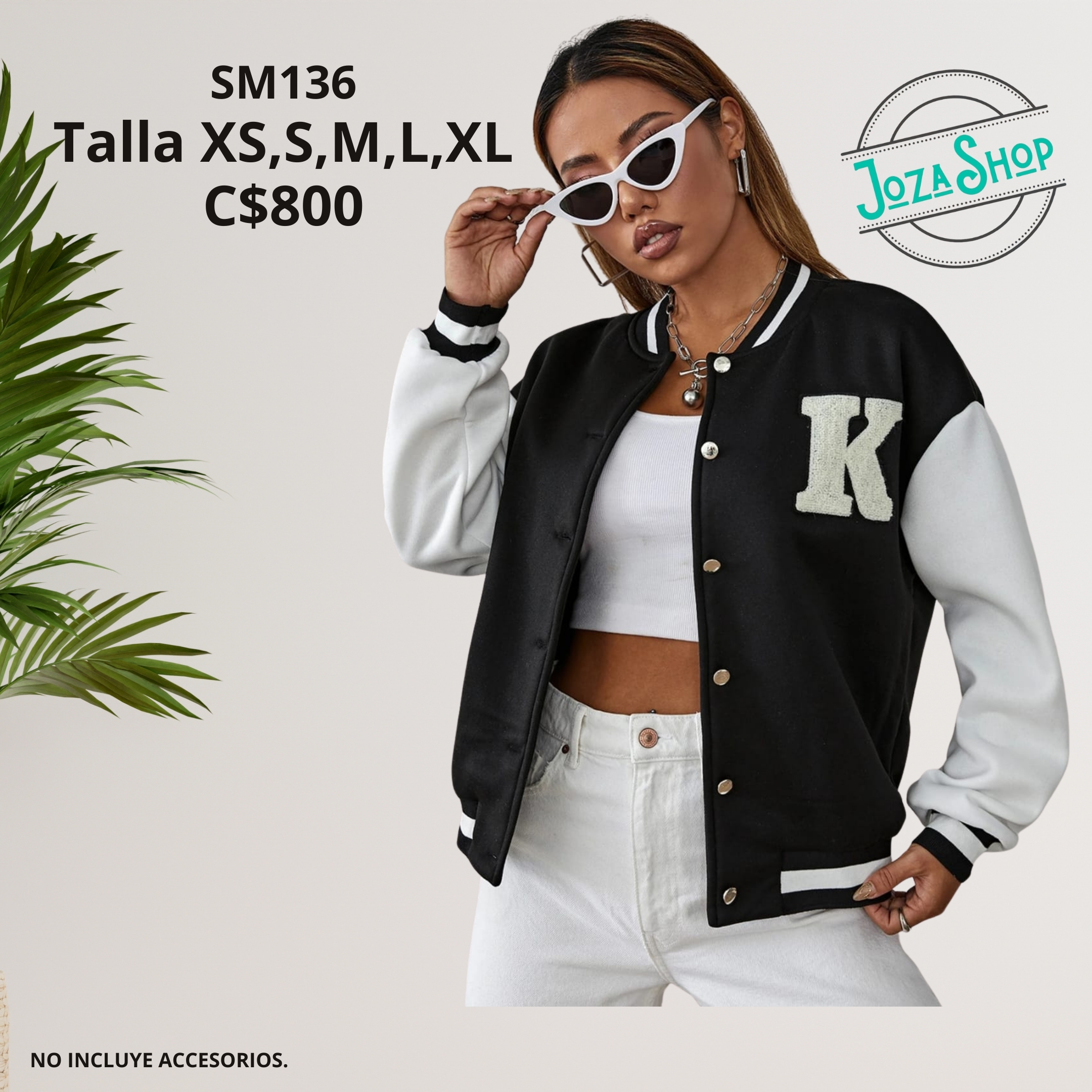 Chaqueta estilo universotaria.--SM136